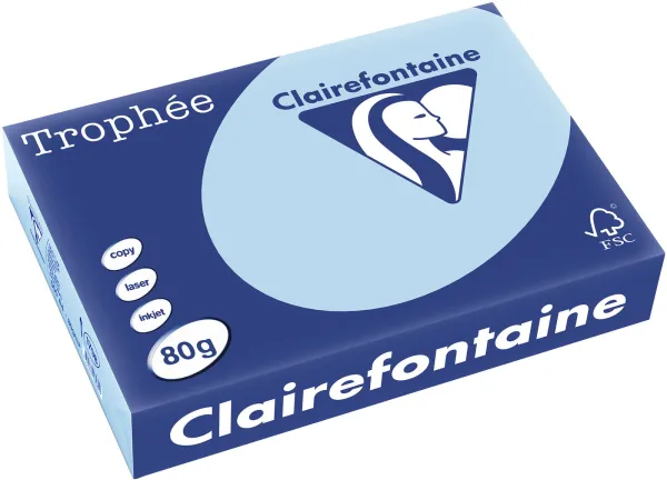 Q-connect Trophee kopipapir A4 80g pastellblå 500 ark